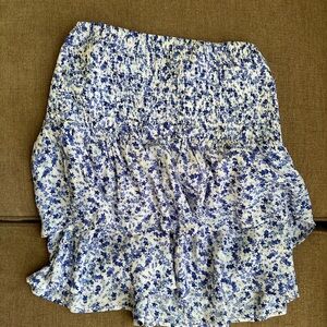 Garage Blue Floral Mini Skirt